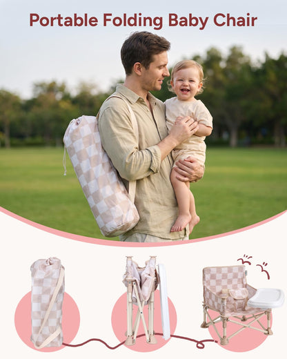 Tiny Marvels - Silla de bebé, silla alta portátil para viajes y pla...