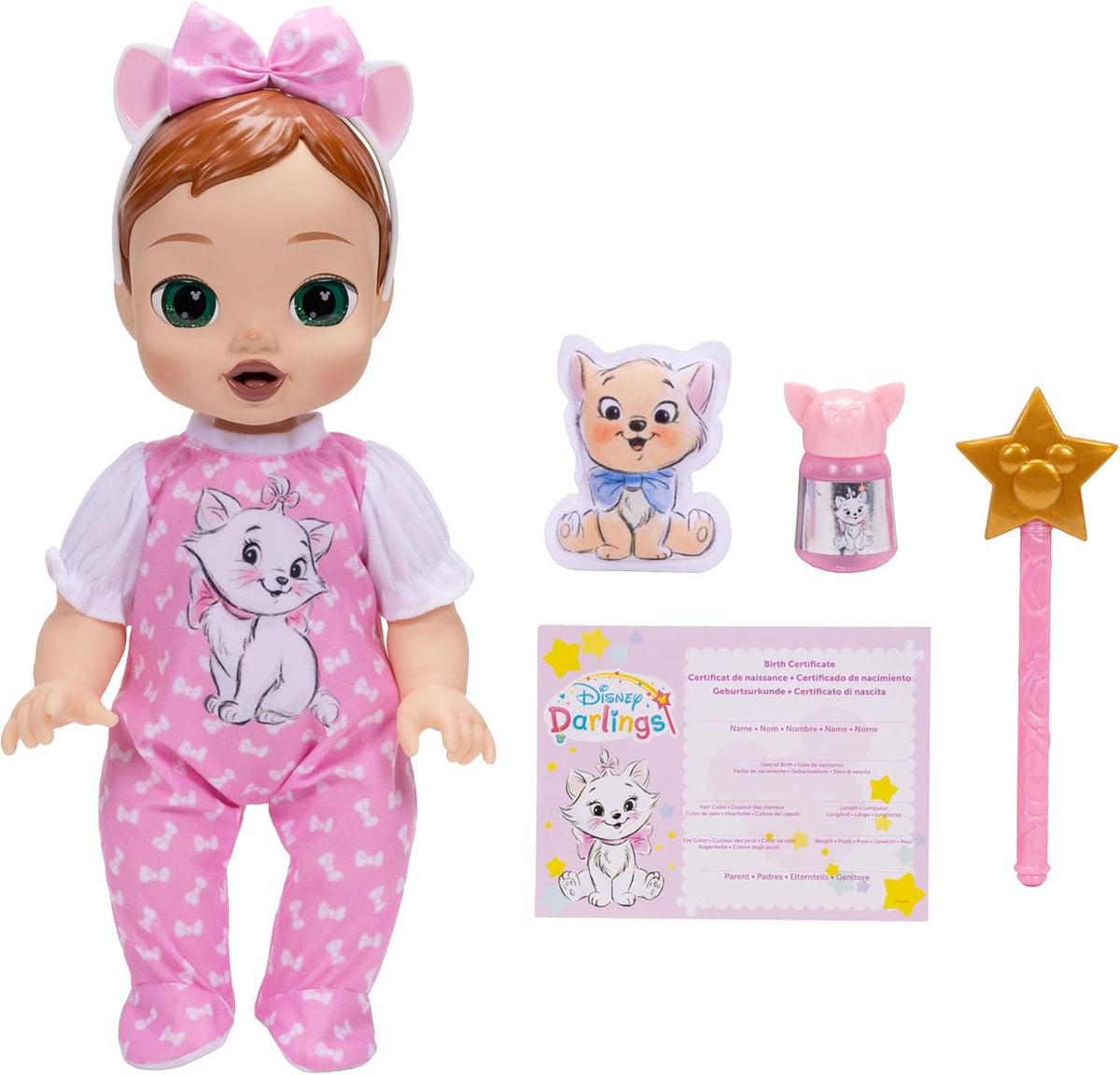 Disney Darlings - Muñeca interactiva de bebé de 13 pulgadas, luces...