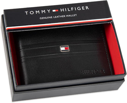Tommy Hilfiger Cartera Passcase para hombre con ventana de identifi...