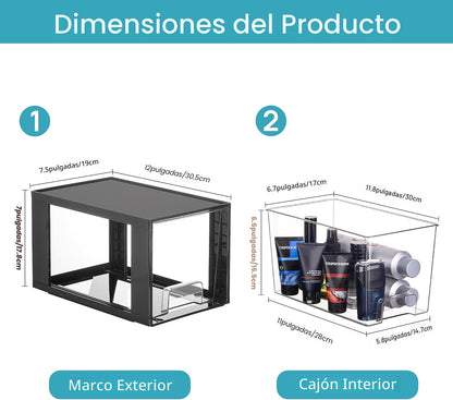 Vtopmart Paquete de 4 cajones de almacenamiento apilables grandes,...