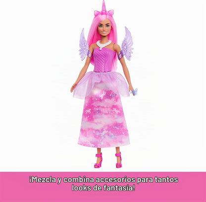Barbie Calendario de Adviento con muñeca con accesorios de fantasía...