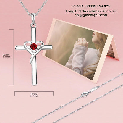 AmorAime Collar con cruz de plata de ley 925 para mujeres y hombres...