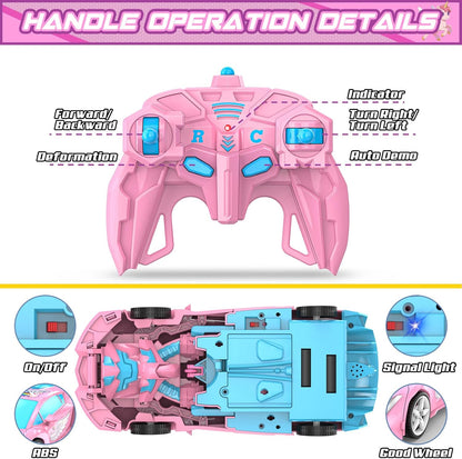 BLUEJAY Unicorn Transform RC Cars para niñas de 3 a 12, 2.4 GHz con...