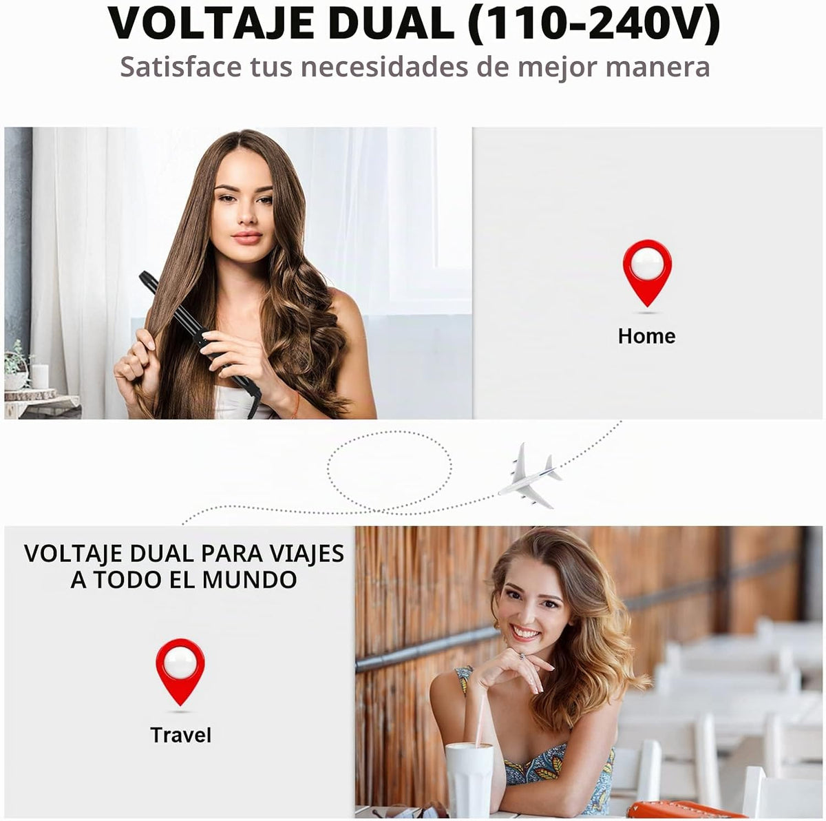 Diamante Turmalina cerámica PARWIN Pro Black 7-en-1 Rolo Hierro, vi...