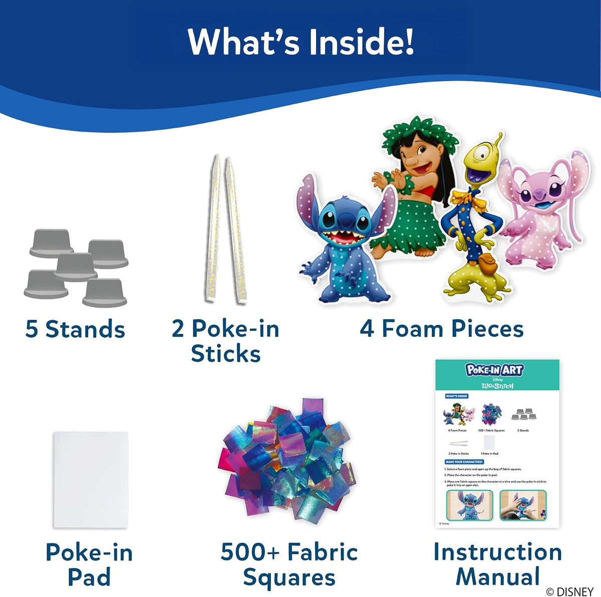 Skillmatics Poke-in Art - Lilo &amp; Stitch, kit de manualidades de...