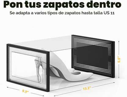 SEE SPRING Caja de zapatos de plástico moderna negra extragrande, p...