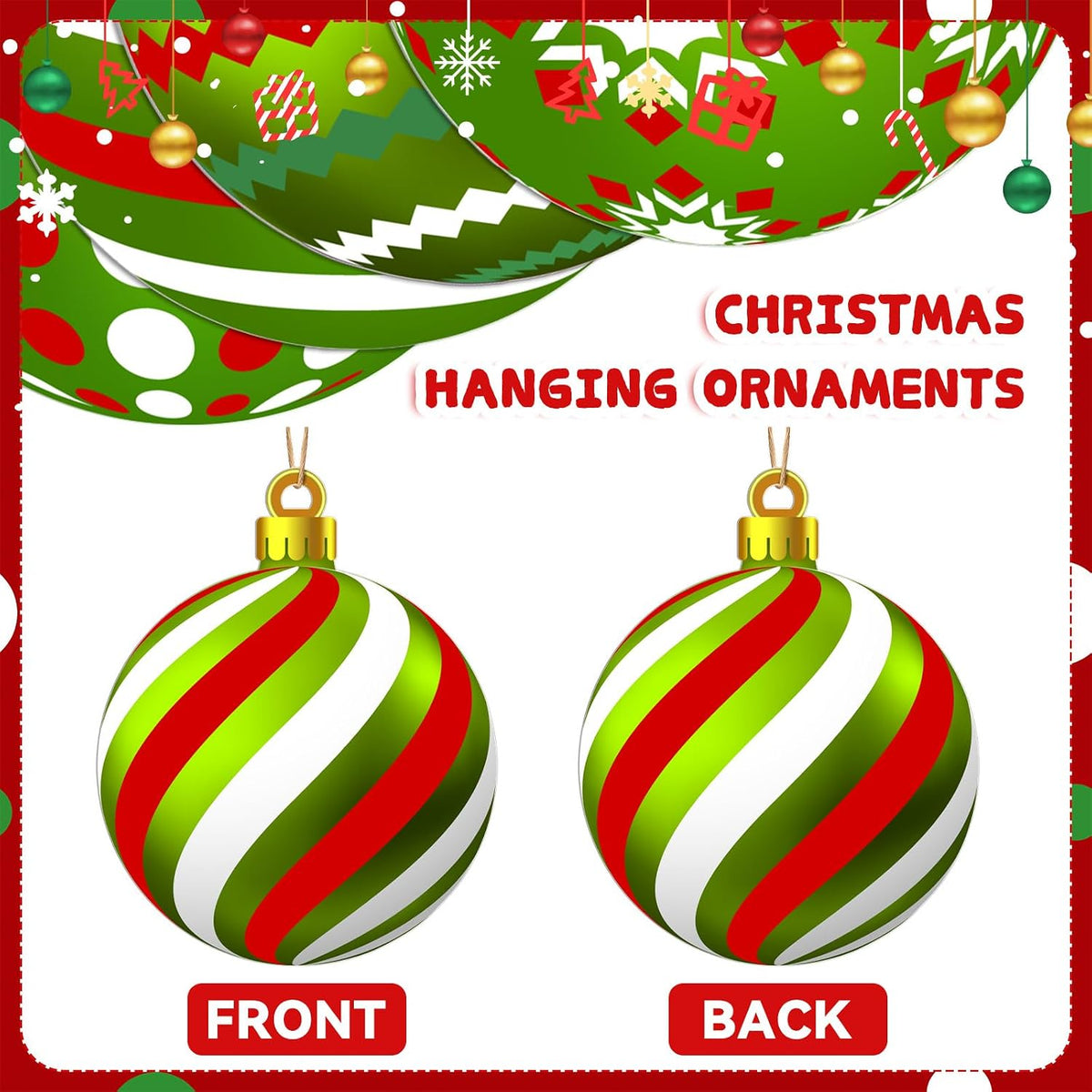 Soaoo - 36 adornos de Navidad para exteriores, color rojo y verde |...