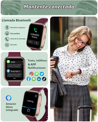 Tensky Reloj inteligente para hombres y mujeres (recepción de llama...