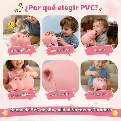 PHOCAS Hairphocas Linda alcancía en forma de cerdito rosa, alcancía...
