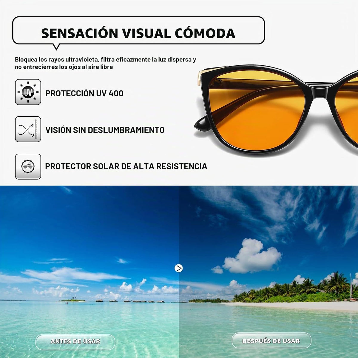 Colrea Gafas de Sol Modernas con Forma de Ojo de Gato para Mujer, E...