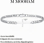 M MOOHAM Pulsera de cruz chapada en oro\/plata de 14 quilates para...