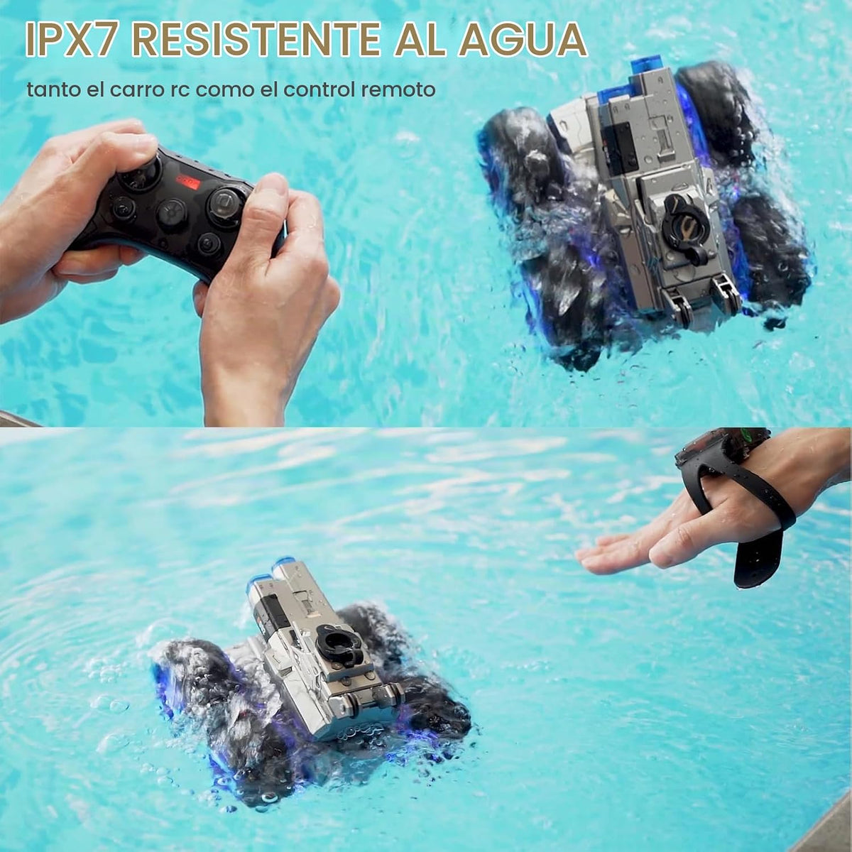 ATHLERIA - Coche de control remoto anfibio con pistola de agua | Co...