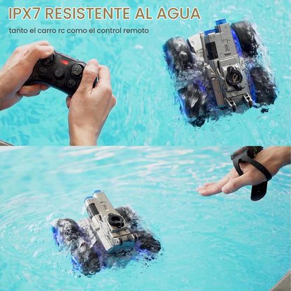 ATHLERIA - Coche de control remoto anfibio con pistola de agua | Co...
