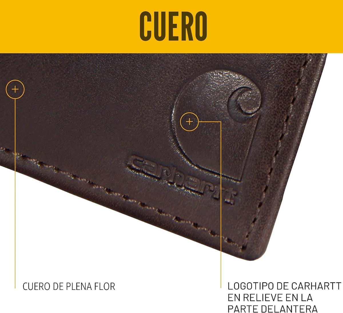 Carhartt Billetera Trifold Cuero Bronceado Aceite Marrón | Cartera...