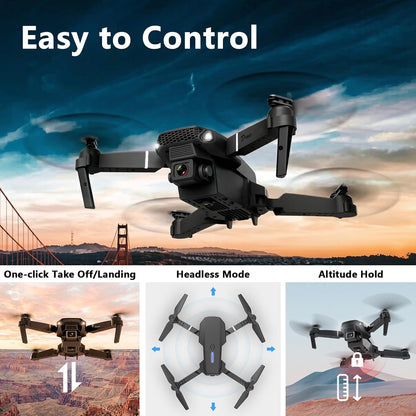 VVDZJX Mini dron con cámara para niños, 2 baterías, 1080P FPV, giro...