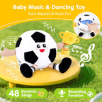 hahaland Juguete musical de fútbol para bebés de 6 a 9 a 12 meses,...