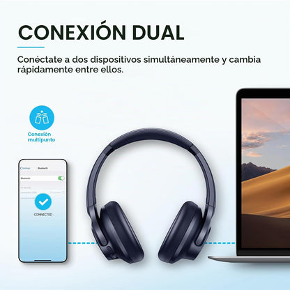 Auriculares Soundcore by Anker Q20i con funda protectora, azul, paq...