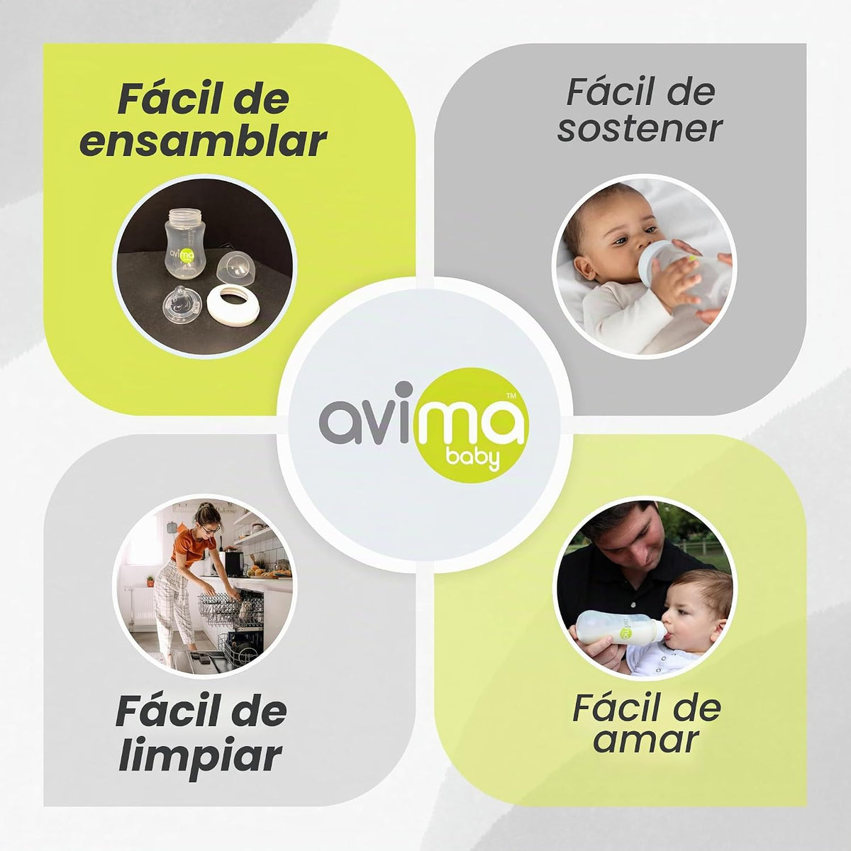 Avima Biberones anticólicos de 10 onzas con pezones de flujo medio....