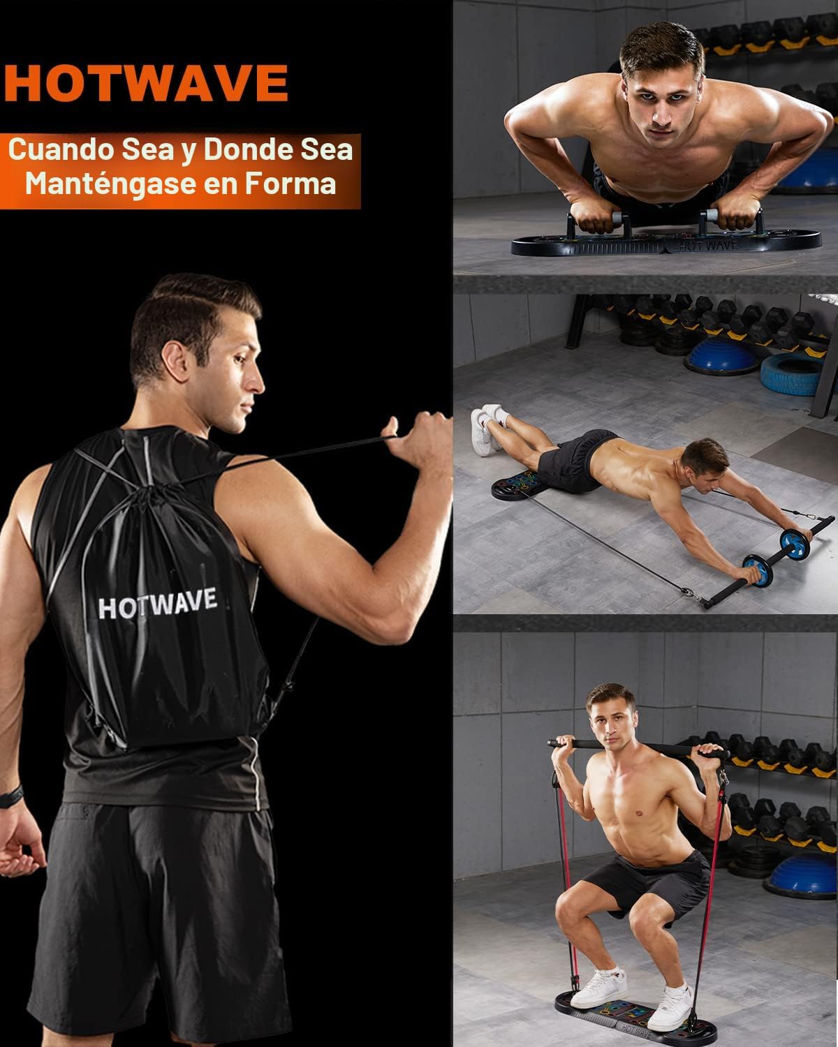 Tabla de flexiones HOTWAVE, tabla de flexiones portátil, barra de f...