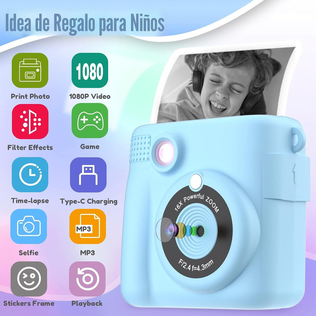 ESOXOFFORE Cámara para niños con impresión instantánea, regalos de...