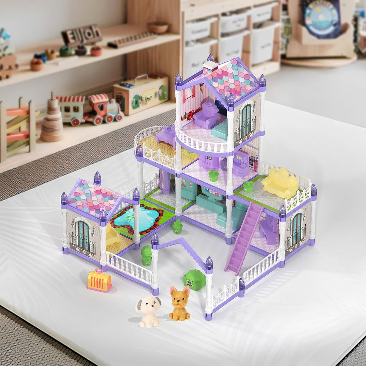Randhar - Casa de muñecas para niñas, casa de muñecas de ensueño, 9...