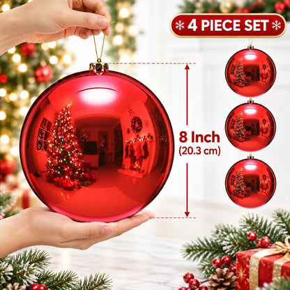 Zubebe 4 piezas Adornos de bola de Navidad extra grandes de 8'...