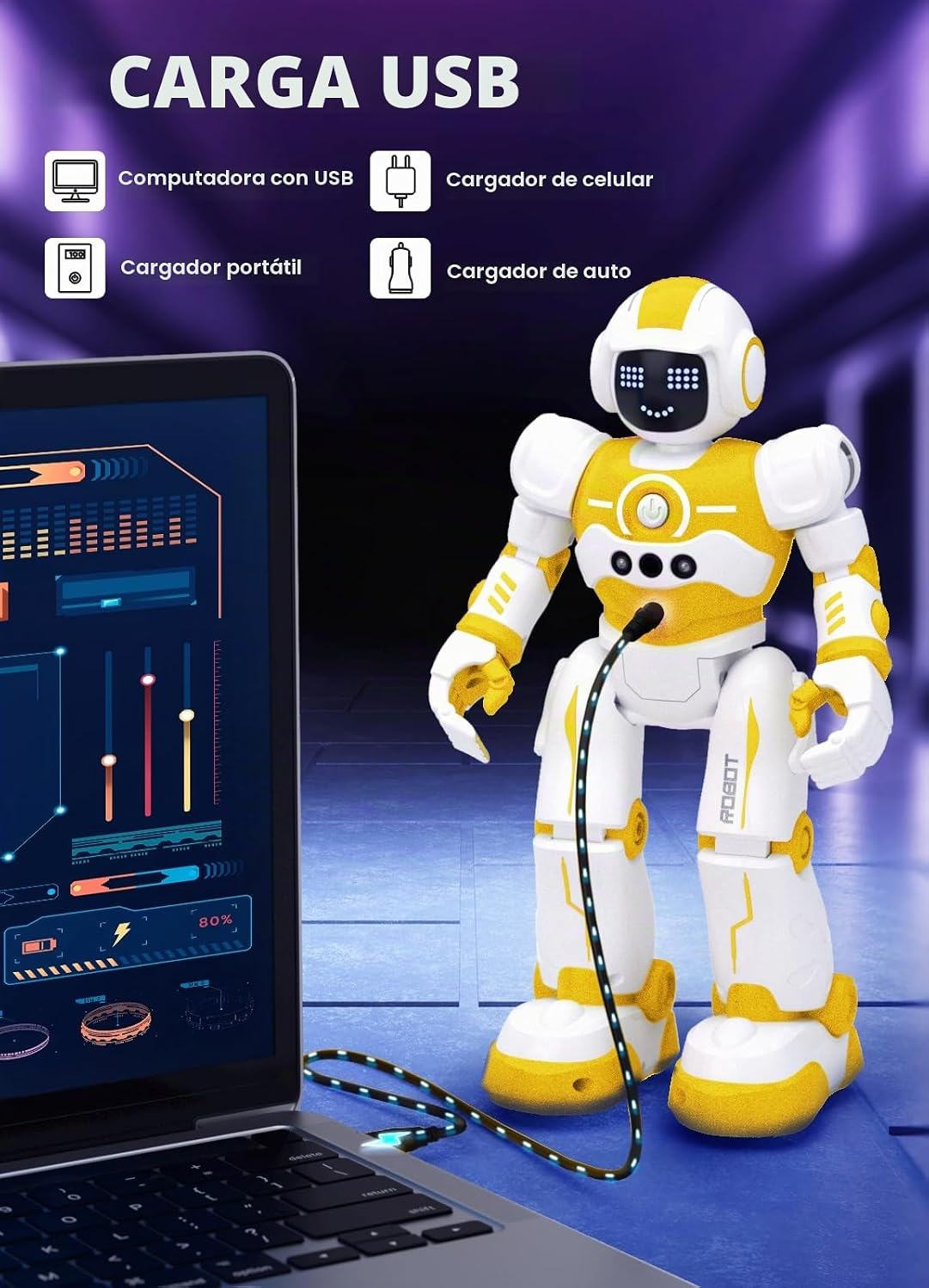 EduCuties Robot Juguetes para niños, robots recargables de control...