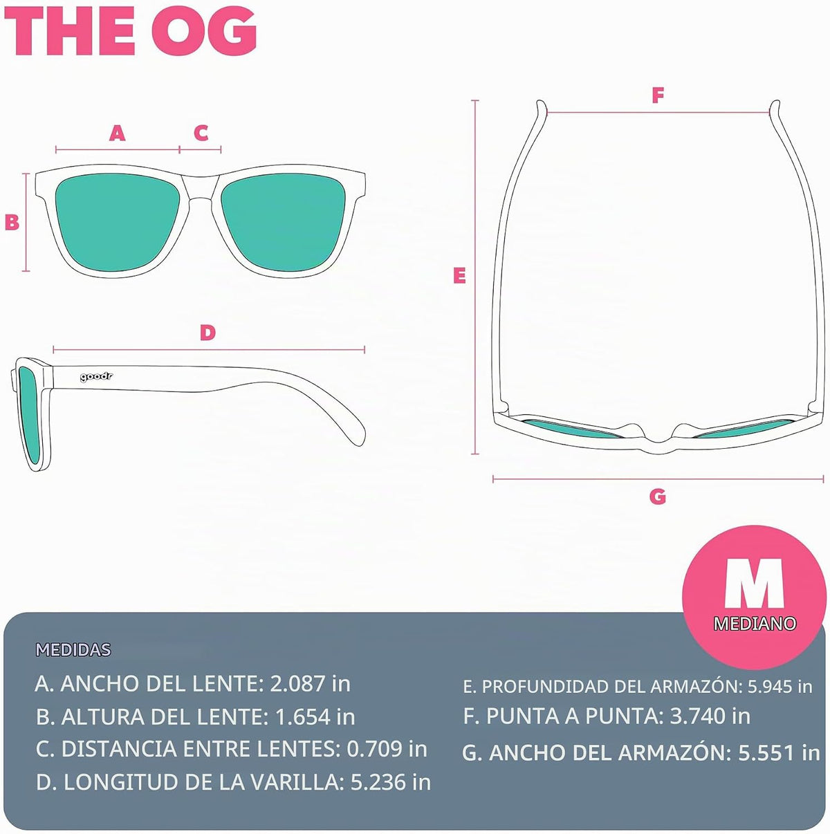 Goodr OG Gafas de sol polarizadas para mujeres y hombres | Ajuste m...