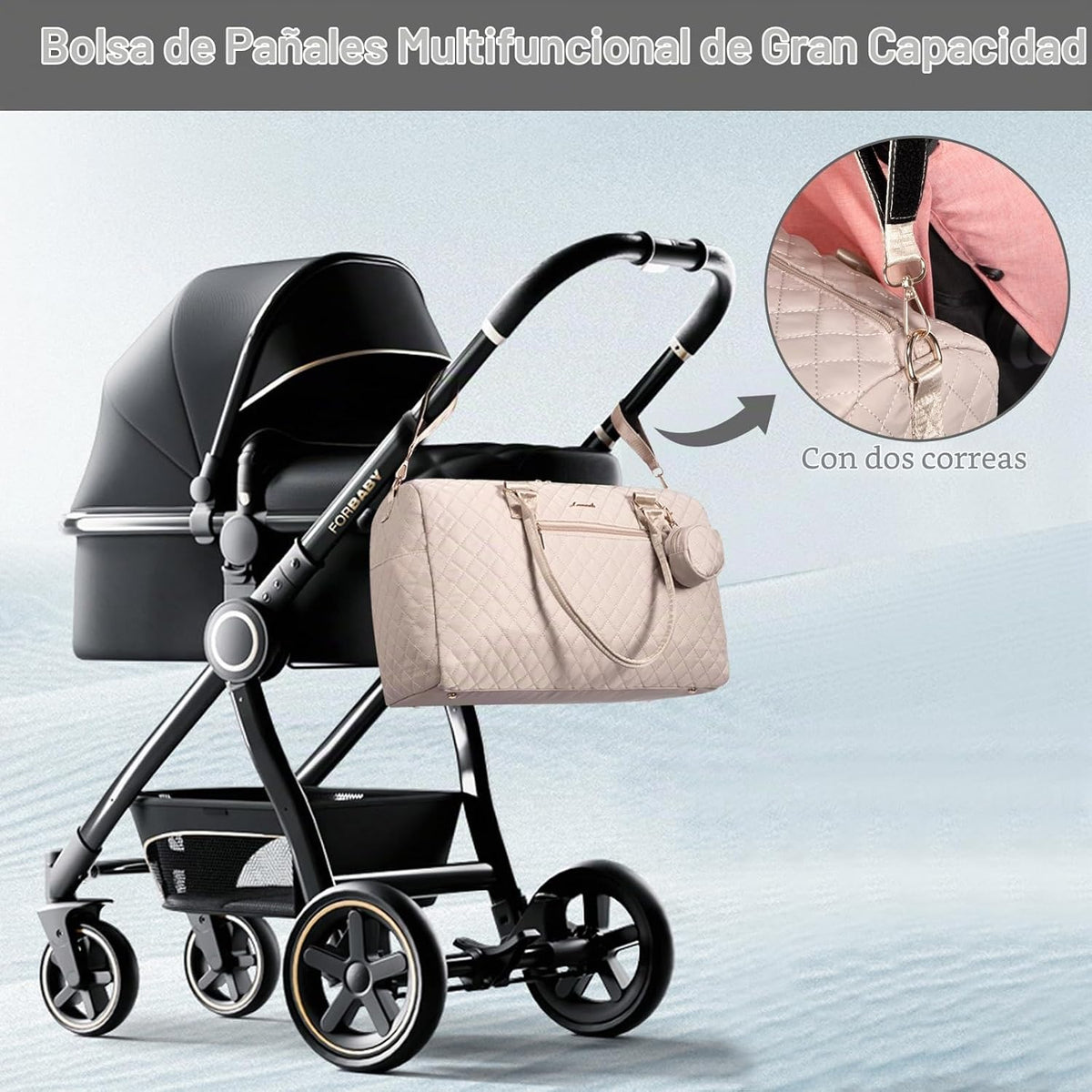 LOVEVOOK - Bolso para pañales con estuche para chupete y cambiador,...