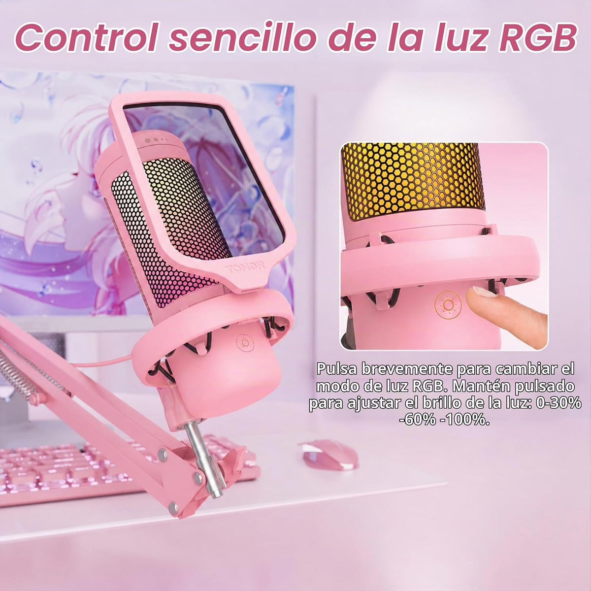 TONOR Juego de micrófonos para juegos, micrófono de condensador voc...
