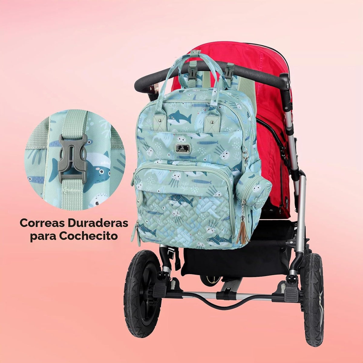 Dikaslon Mochila para pañales con cambiador portátil, artículos ese...
