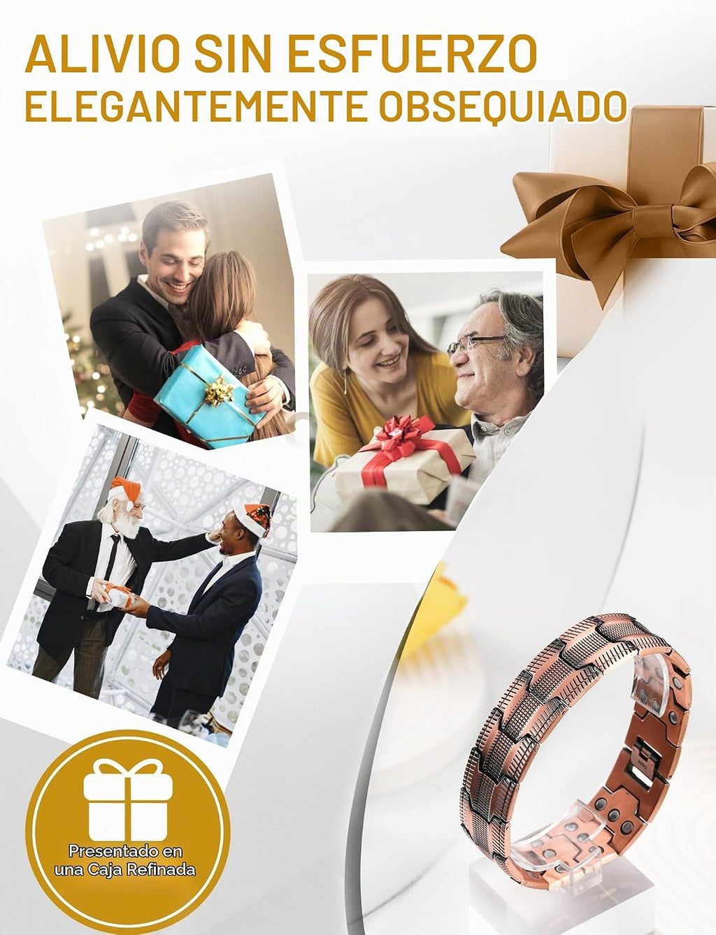 Pulsera de cobre para hombre Feraco, 3 veces más fuerte, pulseras m...