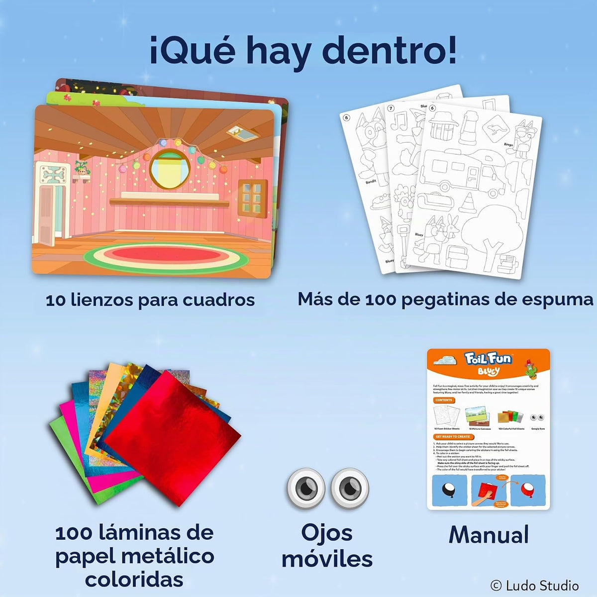 Skillmatics Foil Fun Bluey, actividad artística y artesanal, regalo...