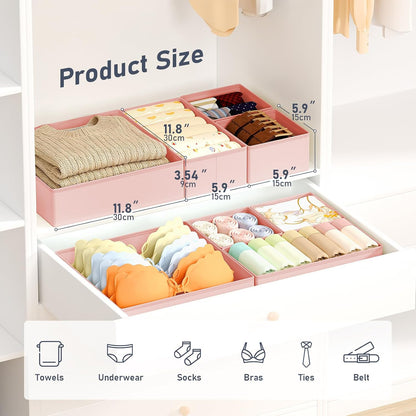 DIMJ Organizador de cajones para almacenamiento de ropa, paquete de...