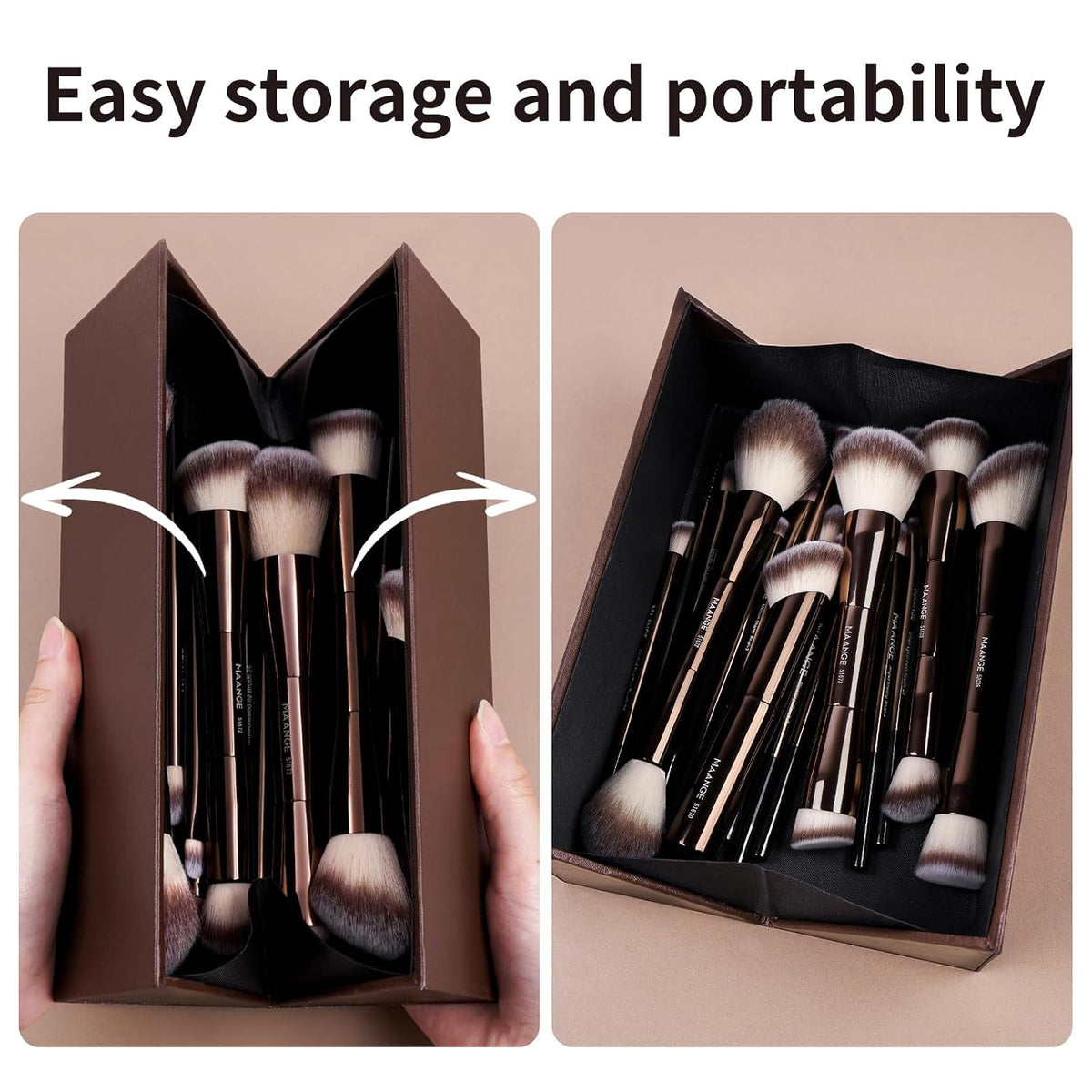 MAANGE 20 piezas de brochas de maquillaje con caja de regalo, broch...