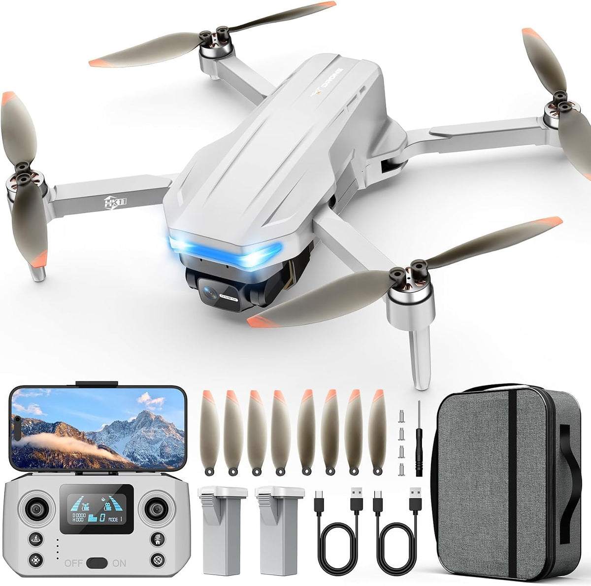 Oddire Drones con cámara para adultos 4K, retorno automático GPS, v...