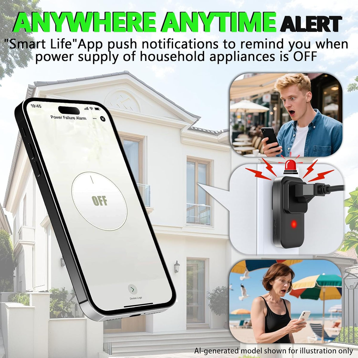 Alarma de corte de energía WiFi, alarma de corte de energía del con...