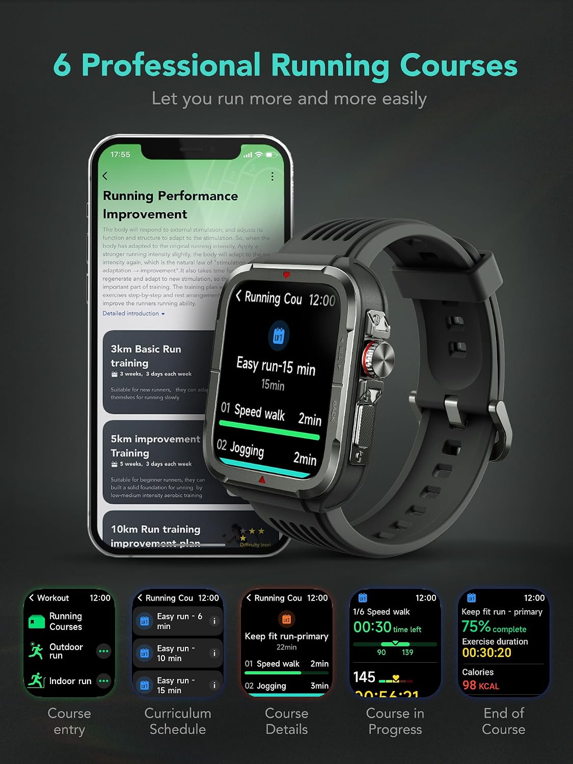 SKG Reloj inteligente para hombres y mujeres, reloj inteligente mil...