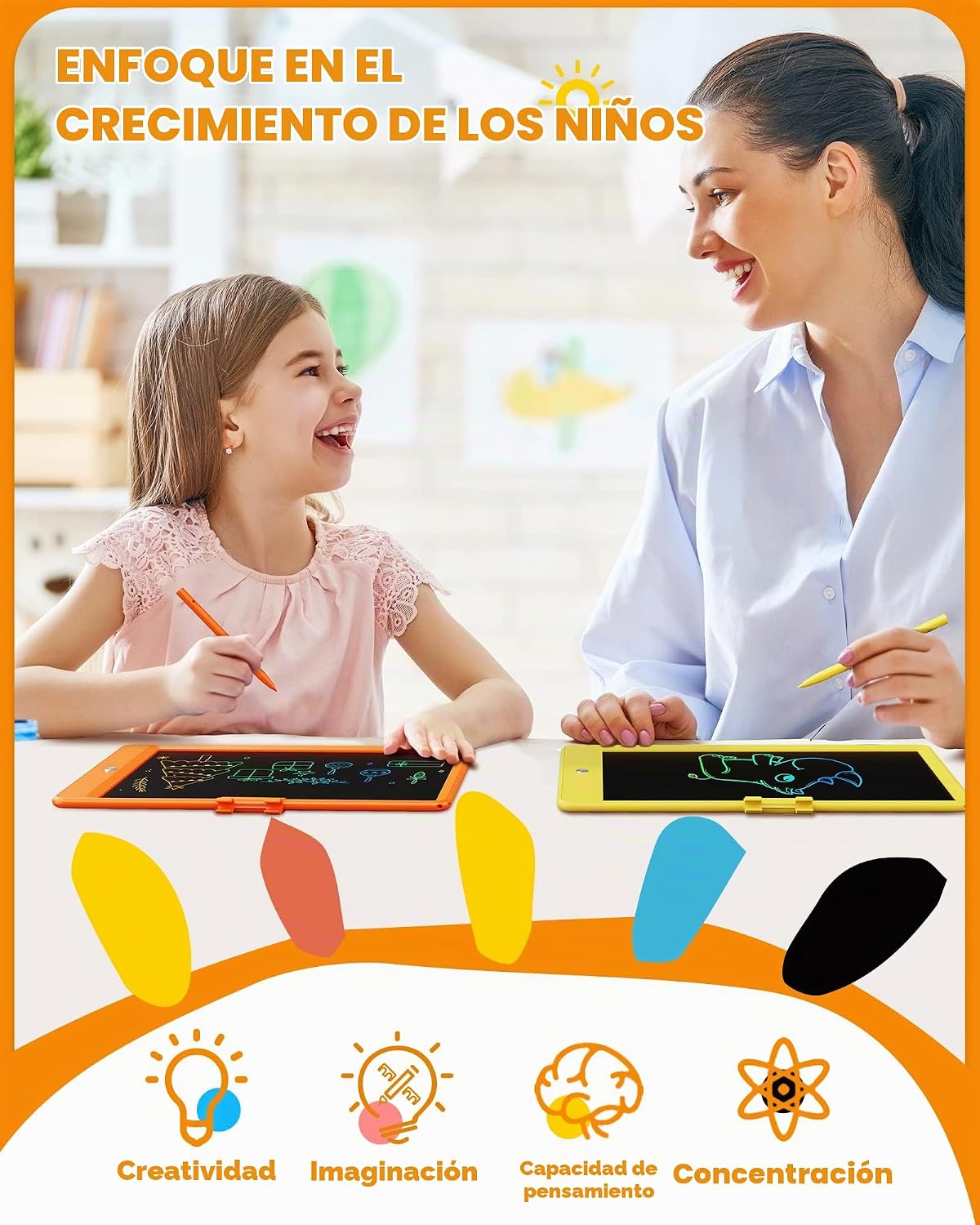 Bravokids - Tablet de escritura LCD para niñas y niños de 3 a 8 año...