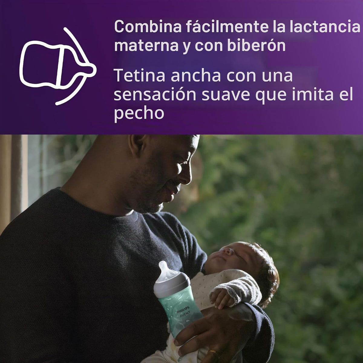 Philips Avent Biberones naturales, flujo medio, 9 onzas, sin BPA, p...