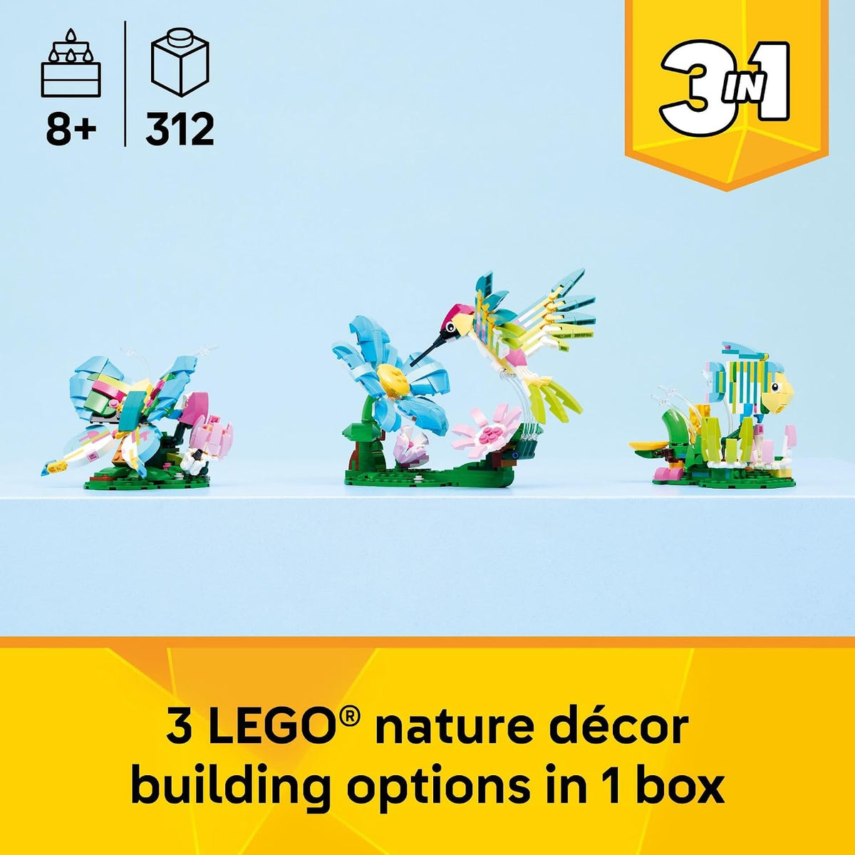 LEGO Creator 3 en 1 Animales salvajes: Colibrí colorido 31384 | Jug...