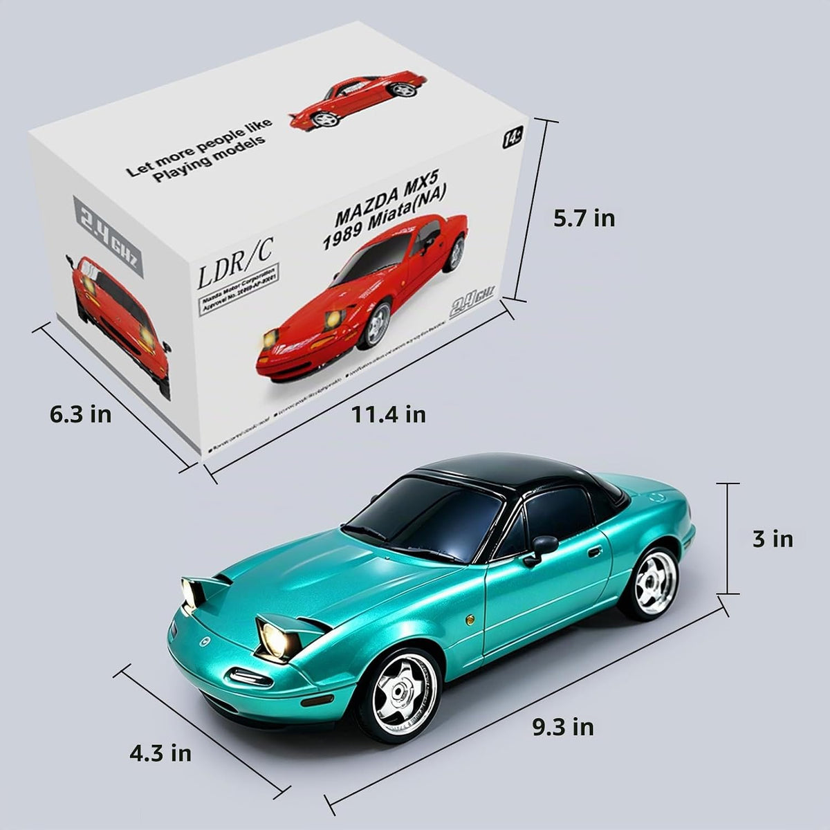 LEOSO LD1804 1\/18 RWD Mazda MX-5 RC Coche de deriva Azul | Mini mo...