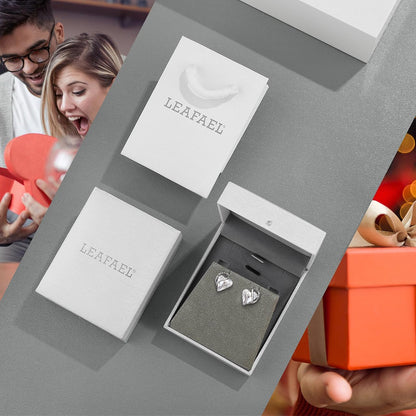 Leafael - Aretes de tuerca de cristal con piedra natal de corazón i...