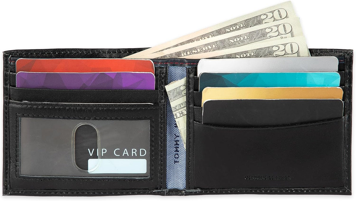 Tommy Hilfiger Cartera Passcase para hombre con ventana de identifi...