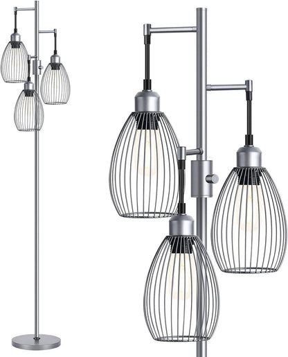 Lámpara de pie regulable Nintiue, 3 bombillas LED Edison de 800LM i...