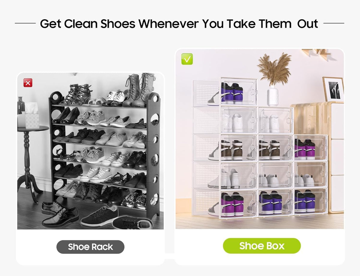 Kuject Cajas de almacenamiento de zapatos grandes, 12 unidades | Es...