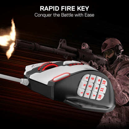 Redragon M908 Ratón con cable RGB MMO Gaming 12400 DPI Teclas de |...