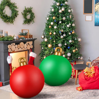Jetec 2 bolas inflables gigantes de Navidad de 32 pulgadas, color r...