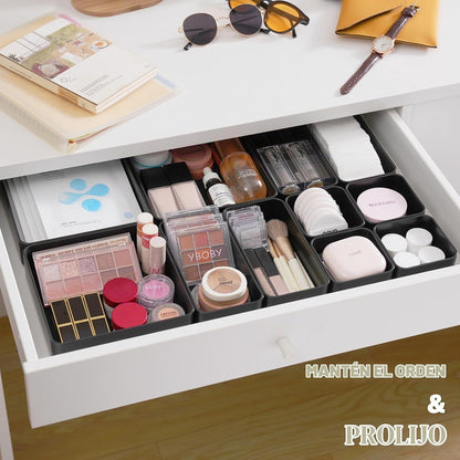 Juego organizador de cajones apilables de 11 piezas, bandejas organ...