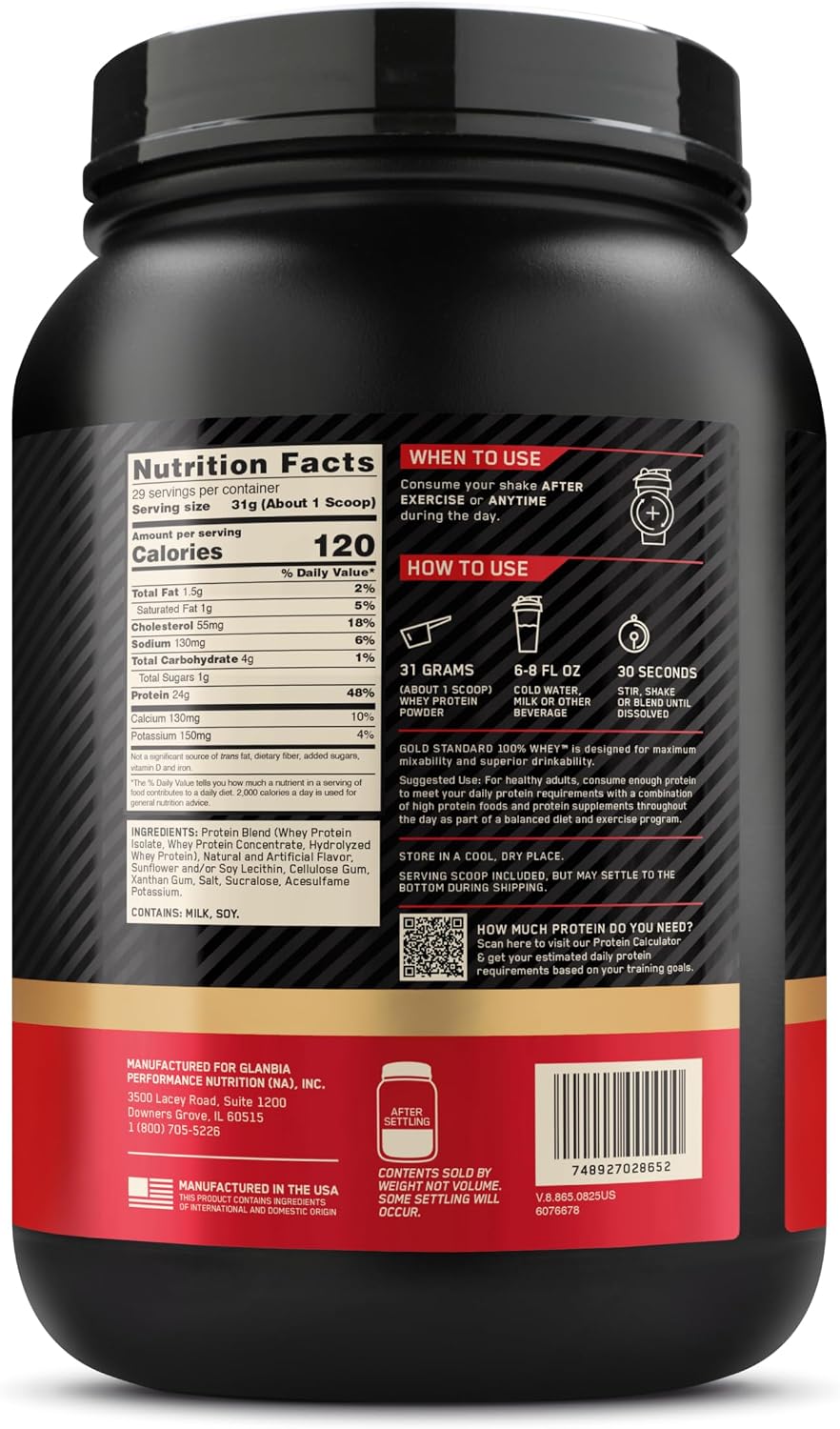 Optimum Nutrition Estándar dorado 100% Proteína de Suero de Leche e...